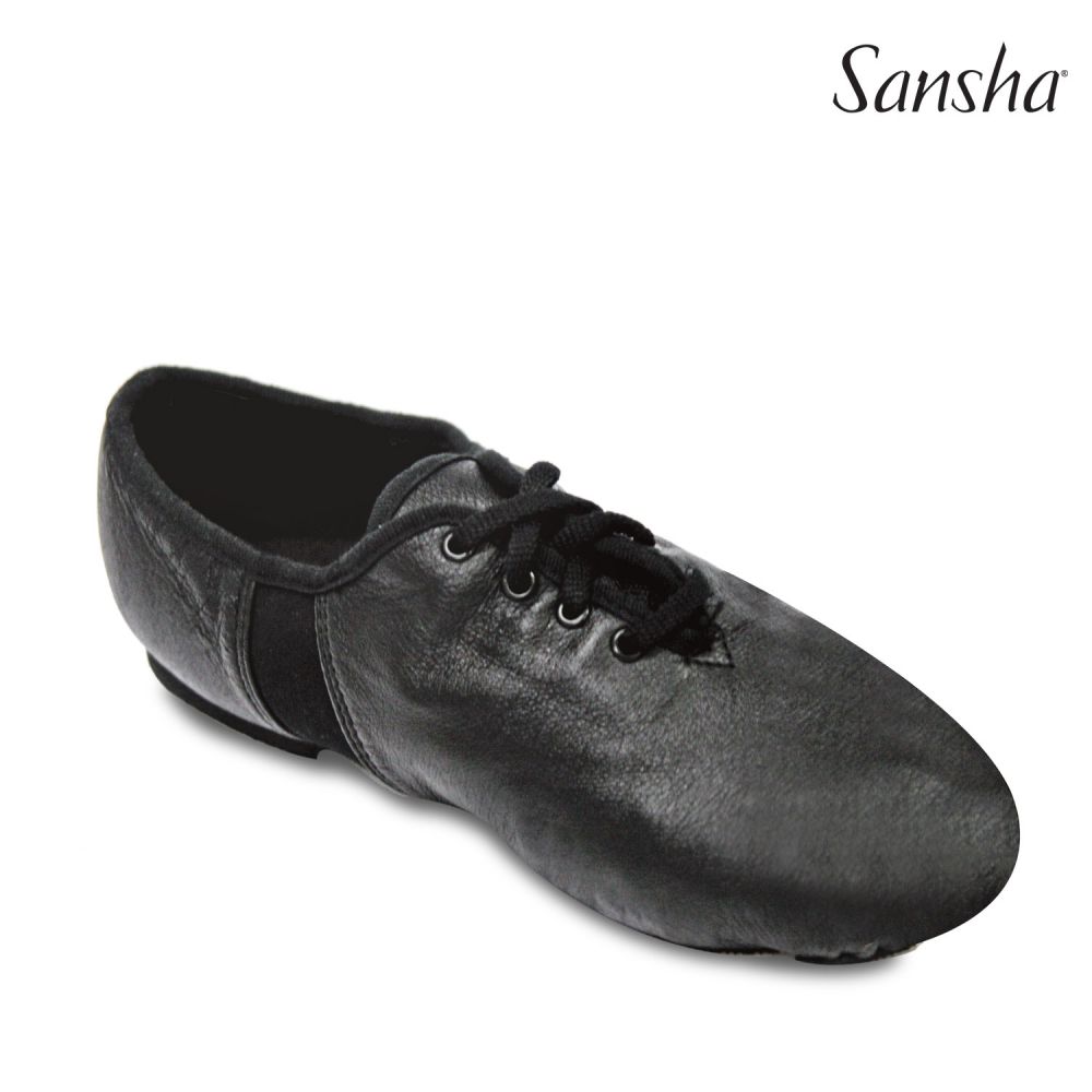 Jazz Shoe Black Leather Dance Lace-up  Sansha 